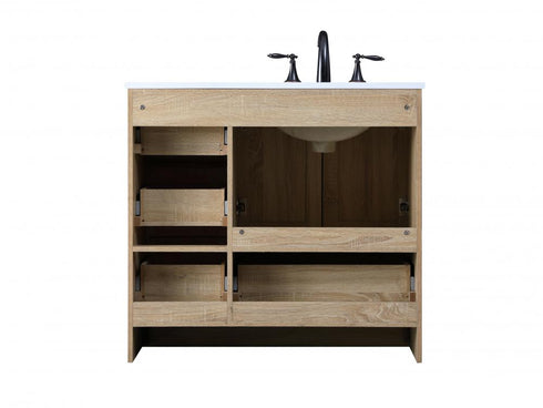 Elegant Lighting Soma 36 inch Single Bathroom Vanity in Mango Wood Model: VF2836MW