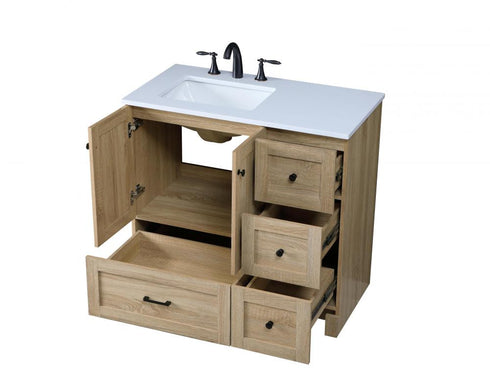 Elegant Lighting Soma 36 inch Single Bathroom Vanity in Mango Wood Model: VF2836MW