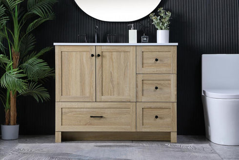 Elegant Lighting Soma 42 inch Single Bathroom Vanity in Mango Wood Model: VF2842MW