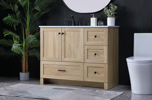 Elegant Lighting Soma 42 inch Single Bathroom Vanity in Mango Wood Model: VF2842MW
