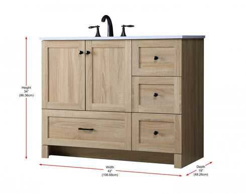 Elegant Lighting Soma 42 inch Single Bathroom Vanity in Mango Wood Model: VF2842MW
