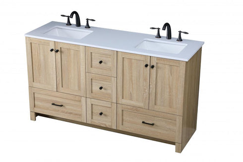 Elegant Lighting Soma 60 inch Double Bathroom Vanity in Mango Wood Model: VF2860DMW