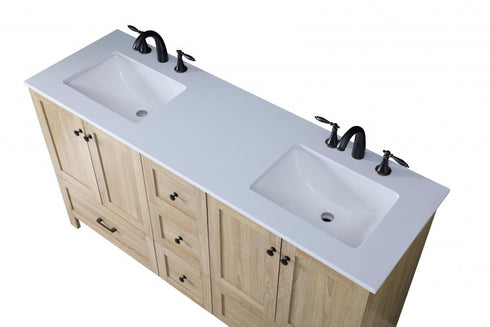 Elegant Lighting Soma 60 inch Double Bathroom Vanity in Mango Wood Model: VF2860DMW