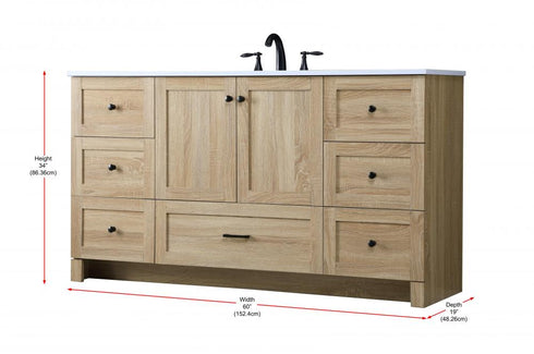 Elegant Lighting Soma 60 inch Single Bathroom Vanity in Mango Wood Model: VF2860MW