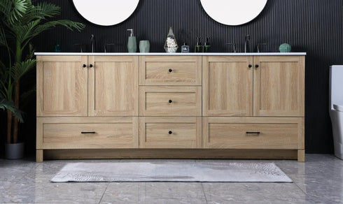 Elegant Lighting Soma 84 inch Double Bathroom Vanity in Mango Wood Model: VF2884DMW