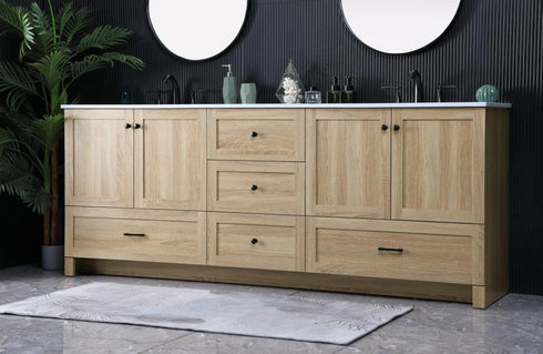 Elegant Lighting Soma 84 inch Double Bathroom Vanity in Mango Wood Model: VF2884DMW