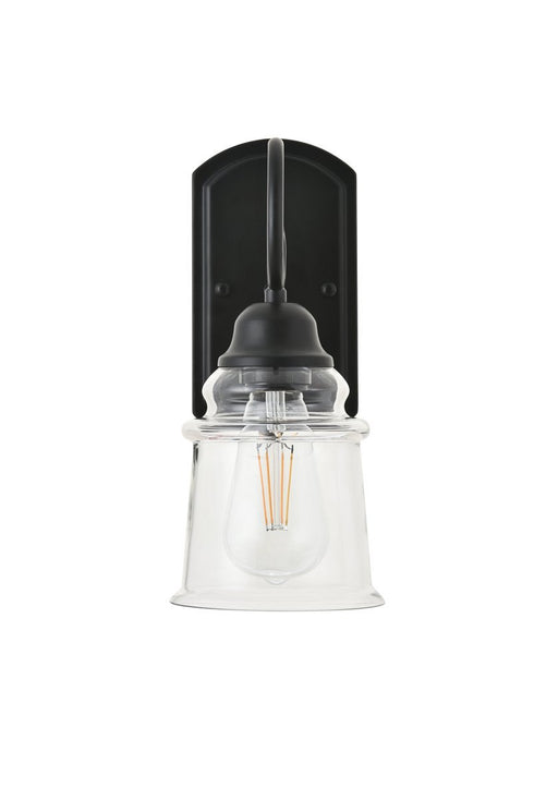 Elegant Lighting spire 1 light Black Wall Sconce in Black and Clear Finish Model: LD4007W5BK