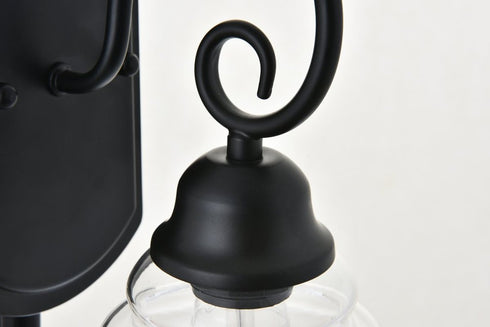 Elegant Lighting spire 1 light Black Wall Sconce in Black and Clear Finish Model: LD4007W5BK
