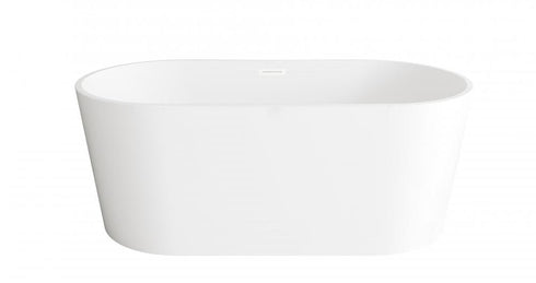 Elegant Lighting Springfield 59 inch Bathtub in Glossy White with Brushed Gold Trim Model: BT30159GW-BGD
