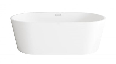 Elegant Lighting Springfield 67 inch Bathtub in Glossy White with Brushed Gold Trim Model: BT30167GW-BGD