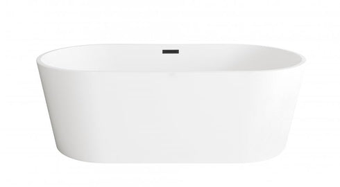 Elegant Lighting Springfield 67 inch Bathtub in Glossy White with Brushed Gold Trim Model: BT30167GW-BGD
