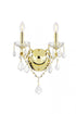 Elegant Lighting St. Francis 2 light in Chrome Wall Sconce Clear Royal Cut Crystal Model: V2015W2C/RC