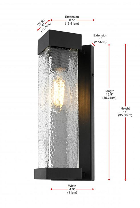 Elegant Lighting Swain 7 inch Outdoor Pendant in Black Model: OD370W14BK