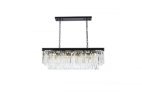 Elegant Lighting Sydney 12 light in Matte Black Chandelier Golden Teak (Smoky) Royal Cut Crystal Model: 1202D40MB-GT/RC