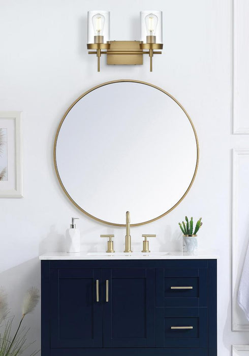 Elegant Lighting Taryin 14 inch Wall Sconce in Satin Gold in Satin Gold and Clear Finish Model: LD7319W14SG