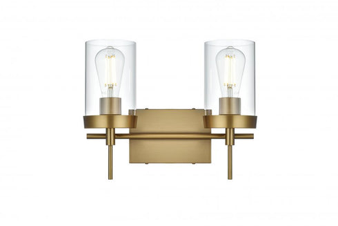Elegant Lighting Taryin 14 inch Wall Sconce in Satin Gold in Satin Gold and Clear Finish Model: LD7319W14SG