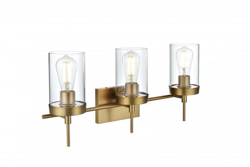 Elegant Lighting Taryin 24 inch Wall Sconce in Satin Gold in Satin Gold and Clear Finish Model: LD7319W24SG