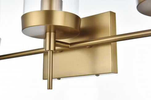 Elegant Lighting Taryin 24 inch Wall Sconce in Satin Gold in Satin Gold and Clear Finish Model: LD7319W24SG