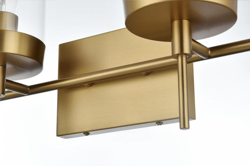 Elegant Lighting Taryin 32 inch Wall Sconce in Satin Gold in Satin Gold and Clear Finish Model: LD7319W32SG