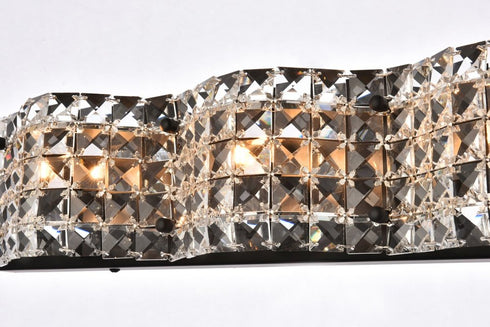 Elegant Lighting Tate 3 light bath sconce in black with clear crystals in Black and Clear Finish Model: LD7001W21BK