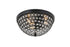 Elegant Lighting Taye 3 light Matte Black Flush Mount in Matte Black and Clear Finish Model: LD5012F13MB