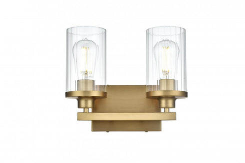 Elegant Lighting Thane 11.5 inch Wall Sconce in Satin Gold in Satin Gold and Clear Finish Model: LD7316W12SG