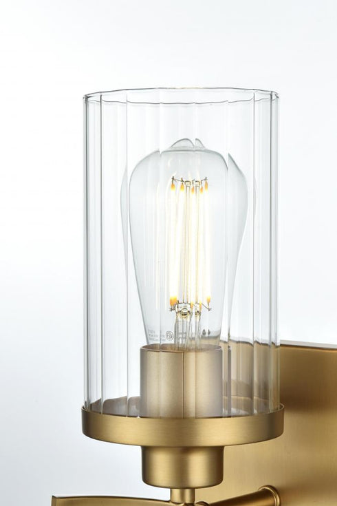 Elegant Lighting Thane 11.5 inch Wall Sconce in Satin Gold in Satin Gold and Clear Finish Model: LD7316W12SG