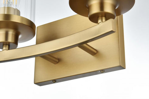Elegant Lighting Thane 11.5 inch Wall Sconce in Satin Gold in Satin Gold and Clear Finish Model: LD7316W12SG