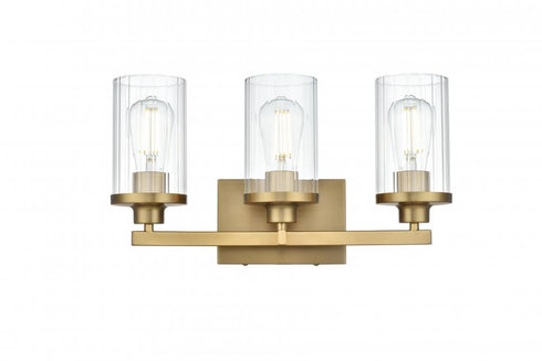Elegant Lighting Thane 18 inch Wall Sconce in Satin Gold in Satin Gold and Clear Finish Model: LD7316W18SG
