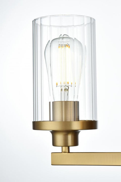 Elegant Lighting Thane 25 inch Wall Sconce in Satin Gold in Satin Gold and Clear Finish Model: LD7316W25SG