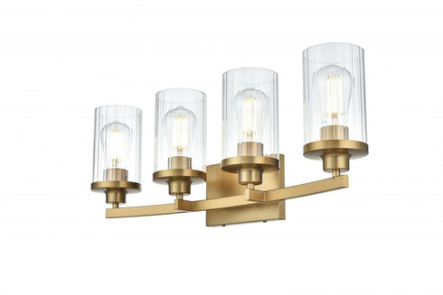 Elegant Lighting Thane 25 inch Wall Sconce in Satin Gold in Satin Gold and Clear Finish Model: LD7316W25SG