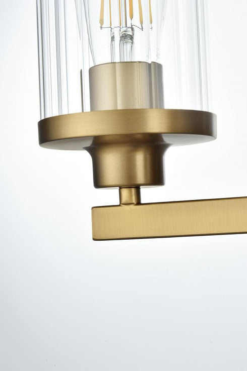Elegant Lighting Thane 25 inch Wall Sconce in Satin Gold in Satin Gold and Clear Finish Model: LD7316W25SG