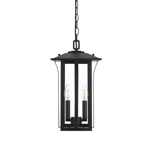 Elegant Lighting Thayer 7 inch Outdoor Pendant in Black Model: OD327H17BK