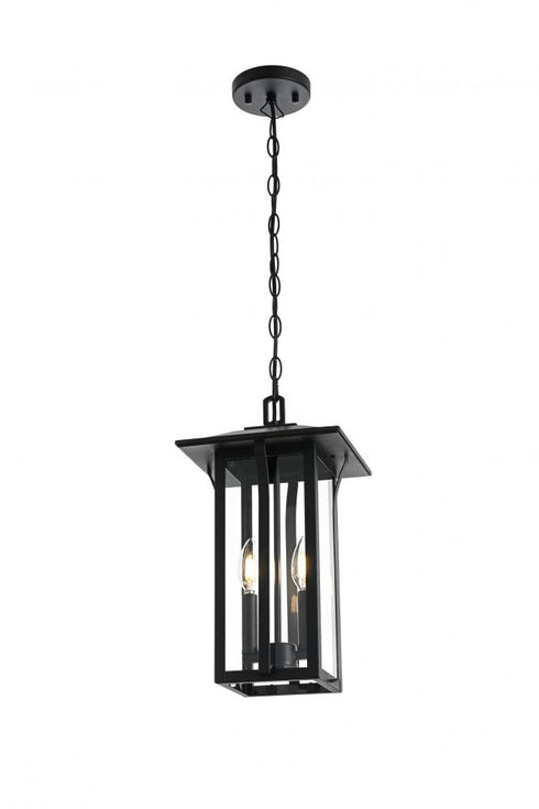 Elegant Lighting Thayer 7 inch Outdoor Pendant in Black Model: OD327H17BK
