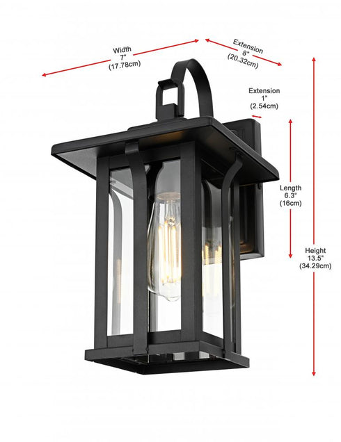 Elegant Lighting Thayer 7 inch Outdoor Pendant in Black Model: OD327W14BK