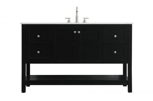 Elegant Lighting Theo 54 inch Single Bathroom Vanity in Black Model: VF16454BK