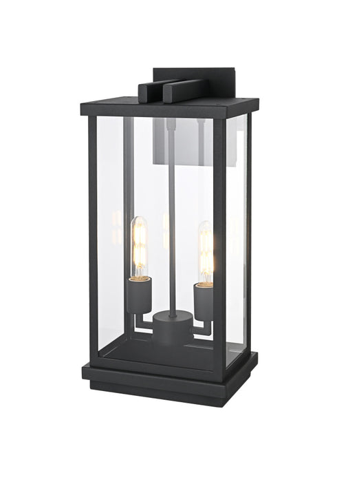 Elegant Lighting Theodore 2 Light Wall Sconce W9.4 Inch E7.8 Inch H20.5 Inch in Black Model: OD404W21BK