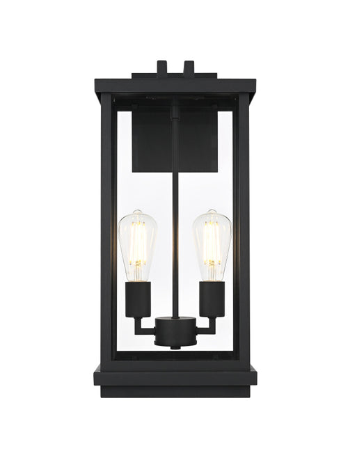 Elegant Lighting Theodore 2 Light Wall Sconce W9.4 Inch E7.8 Inch H20.5 Inch in Black Model: OD404W21BK