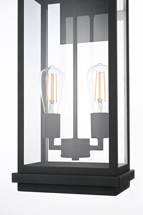 Elegant Lighting Theodore 2 Light Wall Sconce W9.4 Inch E7.8 Inch H20.5 Inch in Black Model: OD404W21BK
