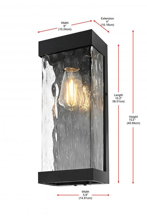 Elegant Lighting Thompson 7 inch Outdoor Pendant in Black Model: OD371W16BK