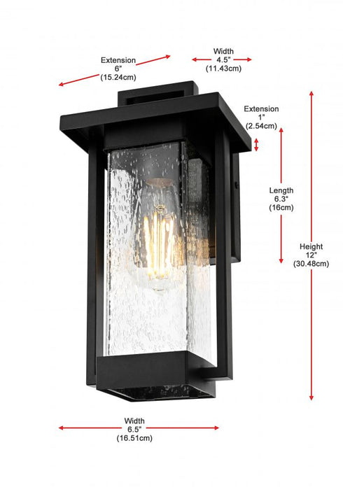 Elegant Lighting Tilton 7 inch Outdoor Pendant in Black Model: OD319W12BK