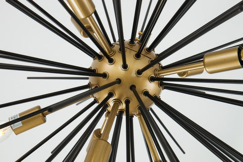 Elegant Lighting Timber 8 light in Brass and Black pendant Model: LD5038D30BK