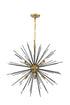 Elegant Lighting Timber 8 light in Brass and Black pendant Model: LD5038D30BK