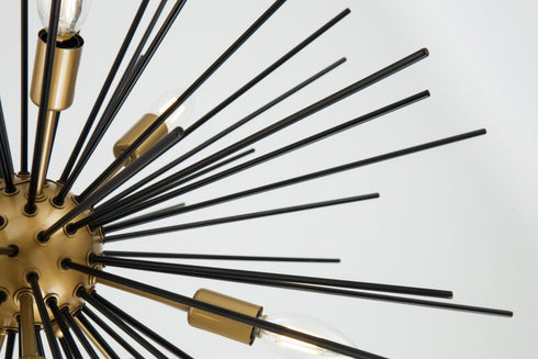 Elegant Lighting Timber 8 light in Brass and Black pendant Model: LD5038D30BK