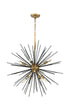 Elegant Lighting Timber 8 light in Brass and Black pendant Model: LD5038D30BK