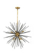 Elegant Lighting Timber 8 light in Brass and Black pendant Model: LD5038D30BK