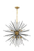 Elegant Lighting Timber 8 light in Brass and Black pendant Model: LD5038D30BK