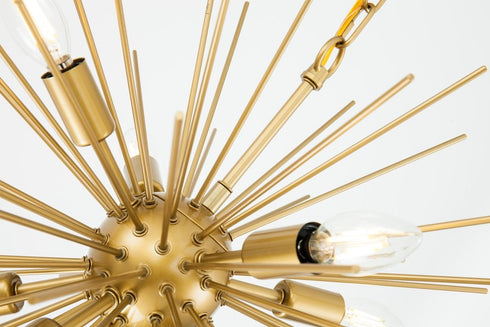 Elegant Lighting Timber 8 light in Brass pendant Model: LD5036D20BR