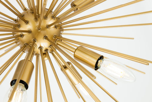 Elegant Lighting Timber 8 light in Brass pendant Model: LD5036D20BR