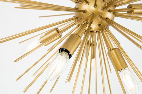 Elegant Lighting Timber 8 light in Brass pendant Model: LD5036D20BR